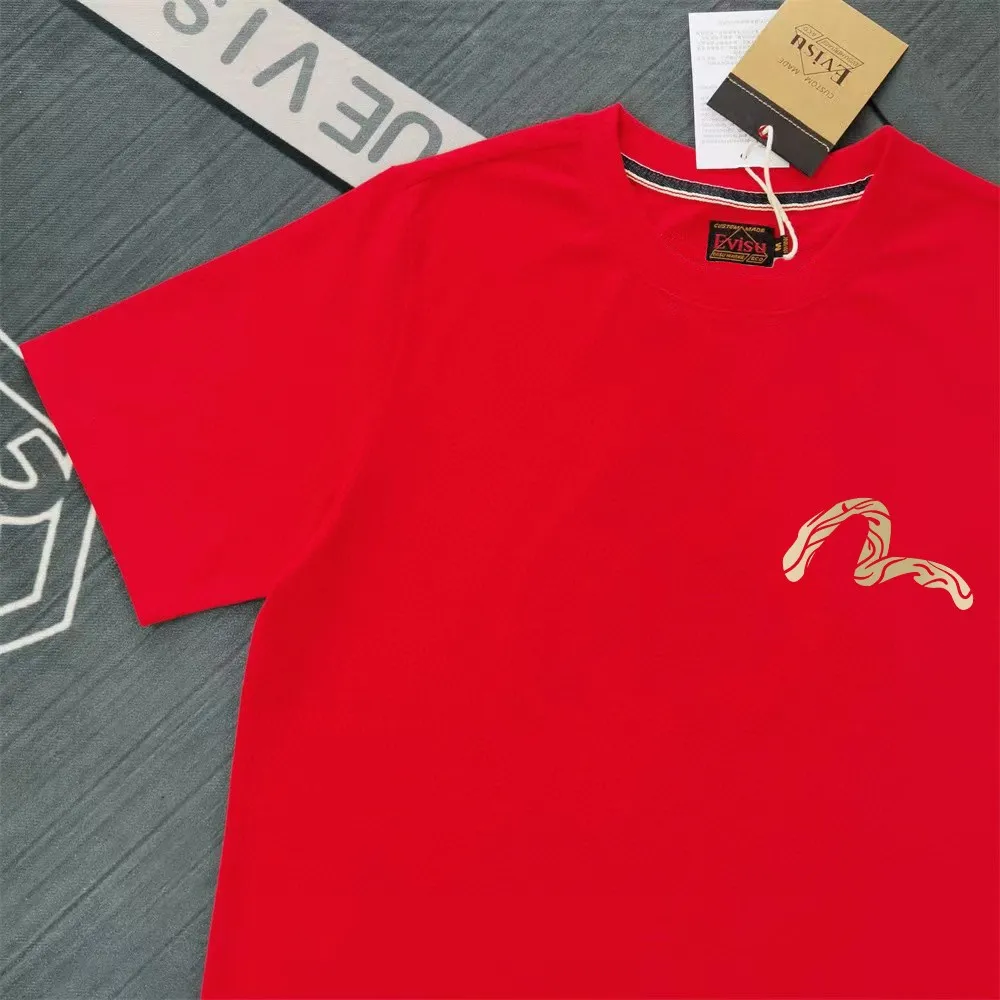 Evisu 2025New Arrival T ⚠ Quality⚠ Same Style T 。 ，Black S-XXL，White S-XXL，Gray M-XXL，Red S-XXL， Red M-XXL